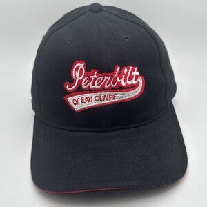 Peterbilt Of  Eau Claire Logo Men Black and Red Adjustable Strap Back Cap Hat